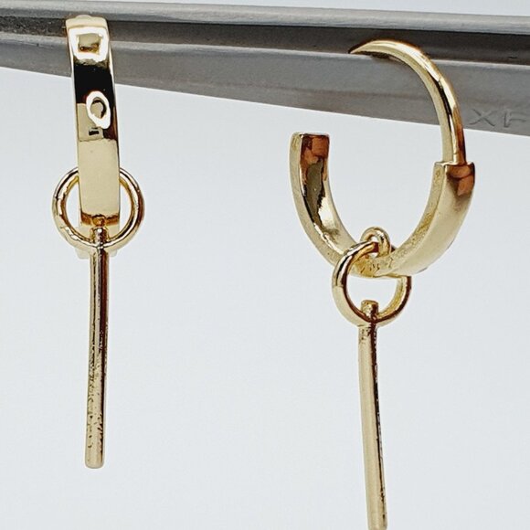 💞14K Gold Plated Dainty Hoop Key Earrings for Women, UNVN12439 - Picture 2 of 3